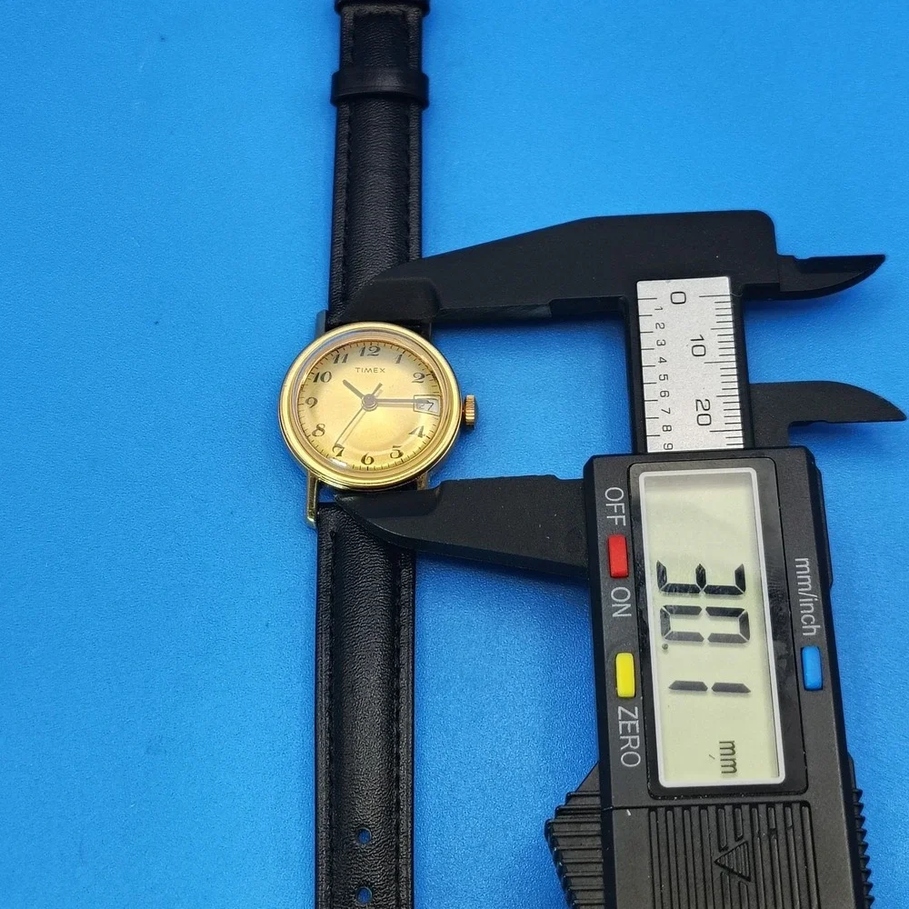 Vintage 1981 Timex Date Sunburst 30mm Women's Mechanical Wind Watch Restored